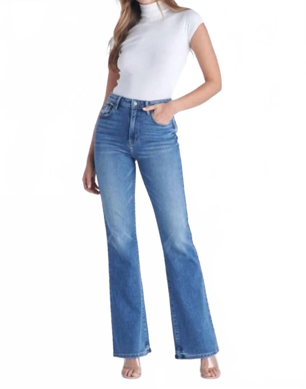 NEW HIDDEN high-rise flared jeans in medium dark blue